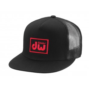 DW Logo Trucker Hat, Black W/ Red Logo