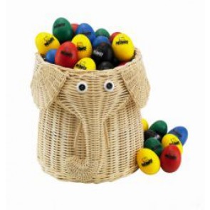 Meinl NINO Plastic Egg Shaker Assortment of 80 Pieces with Basket