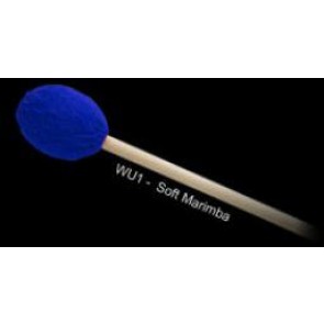 Innovative Percussion WU1 She-e Wu Series Soft Marimba Mallets - Electric Blue Yarn - Birch