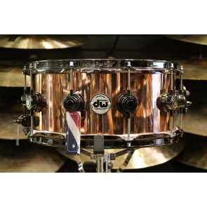 DW Drum Workshop 6.5x14 Smooth Finish Solid Copper Snare Drum w/ Black Nickel Hardware