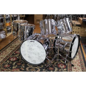 Used Ludwig USA Chrome over Maple, Dbl Bass, 24,24,18,16,13,12 with tom stand