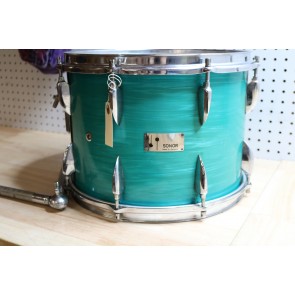 USED - Vintage 14" Sonor Teardrop Tom in Turquoise Zebra - with tom holder