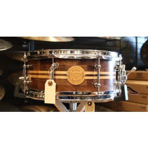 Holloman Custom Drums 5" x 13" Walnut Segmented Snare Drum w/ Maple Highlights
