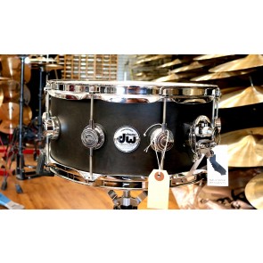 DW Collector’s Series SSC Maple 6x14 Snare Drum in Black Satin Stain w/ Chrome Hardware