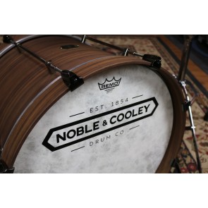 Noble & Cooley Walnut Classic Horizontal Ply Kit, 8x12, 14x14, 16x20 Bass, Clear Matte Finish, Black Chrome Hardware