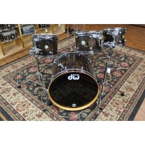 Used DW Collectors 10,12,14,22, Black Stain over Spider Pine, w/chrome mini lugs,tom stands included