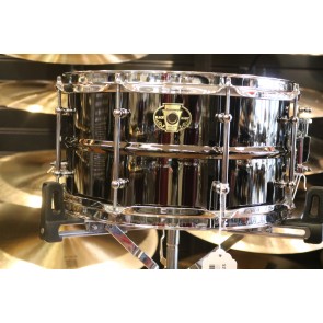 Ludwig 7X13 Black Magic Snare Drum w/ triple flanged hoops and chrome hardware