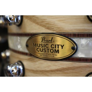 Pearl Music City Custom 6.5x14 Steam Bent Ash w/ Kingwood Royal inlay