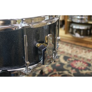 Noble & Cooley Single Ply Classic SS Tulip 6X14 Snare Drum, Hematite Sparkle, Chrome Hdw