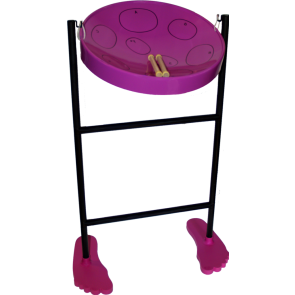 Jumbie Jam Steel Drum  Kit withTube Floor Stand w/ Fun Feet - Purple Pan