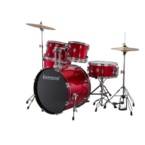 Ludwig Accent Fuse Drum Kit with Hardware and Cymbals Red Foil