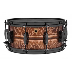 Ludwig 14x6.5 Raw Copperphonic Hammered Snare Drum with Black Nickel Hardware