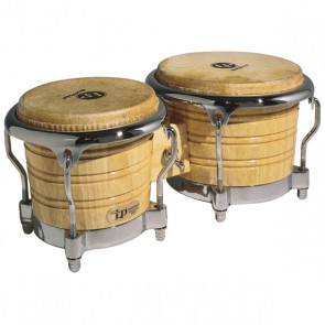Latin Percussion Generation II Dark Wood Bongos w/ Comfort Curve II Rims Chrome Hardware