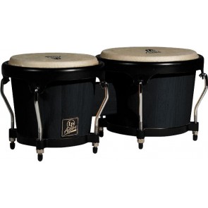 Latin Percussion Aspire Fiberglass Black Bongos