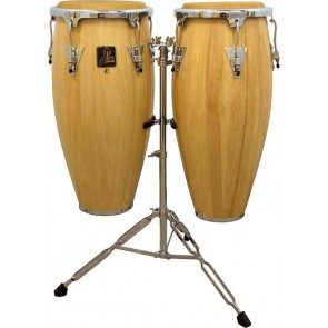 Latin Percussion Aspire Natural Wood 11" & 12" Conga Set w/ Double Stand