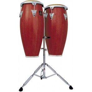 Latin Percussion Aspire Dark Wood 10" & 11" Conga Set w/ Double Stand