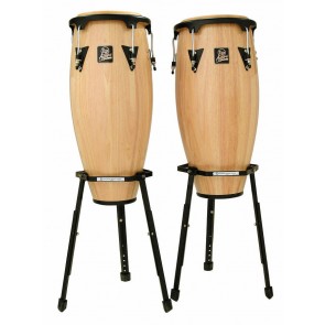 Latin Percussion Aspire Natural Wood 10" & 11" Conga Set w/ Two Universal Basket Stands