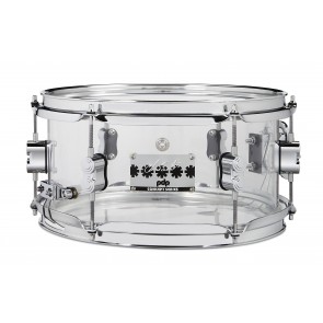 PDP Chad Smith Signature Clear Acrylic Snare Drum, 6x12 with Chrome Hardware