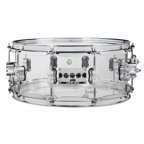 PDP Chad Smith Signature Clear Acrylic Snare Drum, 6x14 with Chrome Hardware