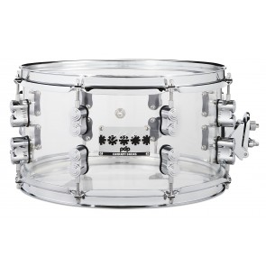 PDP Chad Smith Signature Clear Acrylic Snare Drum, 7x13 with Chrome Hardware