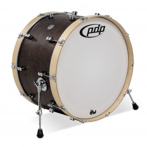 PDP Concept Classic Maple Bass Drum, 14x24, Walnut Stain w/Natural Hoops and Chrome Hardware