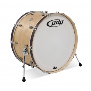 PDP Concept Classic Maple Bass Drum, 14x26, Natural w/Walnut Stain Hoops and Chrome Hardware