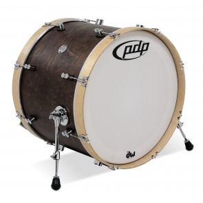 PDP Concept Classic Maple Bass Drum, 16x22, Walnut Stain w/Natural Hoops and Chrome Hardware