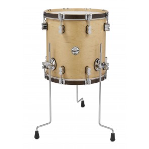PDP Concept Classic Maple Floor Tom, 14x14, Natural w/Walnut Stain Hoops and Chrome Hardware