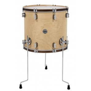PDP Concept Classic Maple Floor Tom, 16x18, Natural w/Walnut Stain Hoops and Chrome Hardware