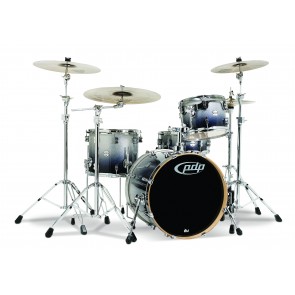 PDP Concept Series 4-Piece Maple Shell Pack, Silver to Black Fade w/Chrome Hardware; 9x12, 12x14, 16x20, 5.5x14
