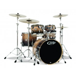 PDP Concept Series 5-Piece Birch Shell Pack, Natural to Charcoal Fade w/Chrome Hardware; 8x10, 9x12, 14x16, 18x22, 5.5x14