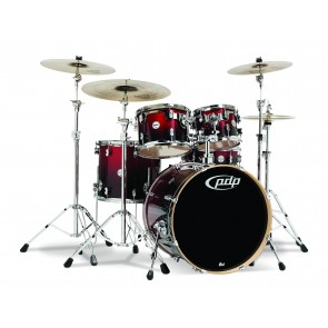 PDP Concept Series 5-Piece Maple Shell Pack, Red to Black Fade w/Chrome Hardware; 8x10, 9x12, 14x16, 18x22, 5.5x14