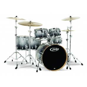 PDP Concept Series 6-Piece Maple Shell Pack, Silver to Black Fade w/Chrome Hardware; 8x10, 9x12, 12x14, 14x16, 5.5x14, 18x22