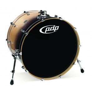 PDP Concept Series Birch Bass Drum, 18x24, Natural to Charcoal Fade w/Chrome Hardware