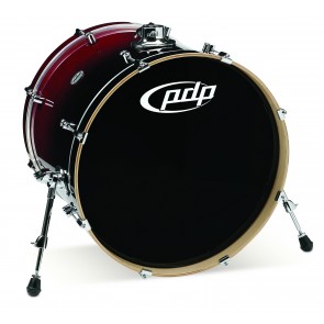 PDP Concept Series Maple Bass Drum, 18x22, Red to Black Fade w/Chrome Hardware