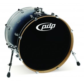 PDP Concept Series Maple Bass Drum, 18x22, Silver to Black Fade w/Chrome Hardware