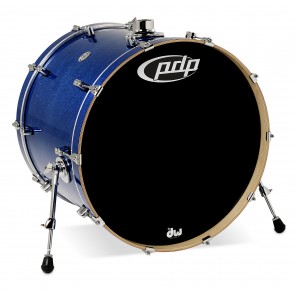 PDP Concept Series Maple Bass Drum, 18x24, Blue Sparkle w/Chrome Hardware
