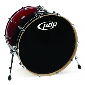 PDP Concept Series Maple Bass Drum, 18x24, Red to Black Fade w/Chrome Hardware