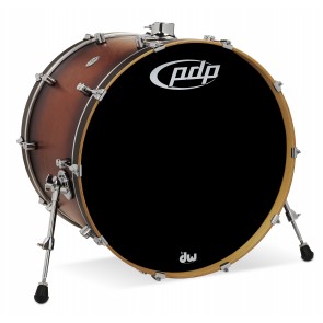 PDP Concept Series Maple Bass Drum, 18x24, Satin Tobacco Burst w/Chrome Hardware