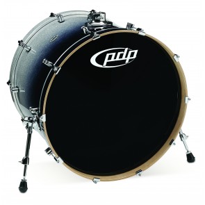 PDP Concept Series Maple Bass Drum, 18x24, Silver to Black Fade w/Chrome Hardware