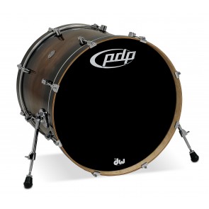 PDP Concept Series Maple Exotic Bass Drum, 18x22, Walnut to Charcoal Burst w/Chrome Hardware