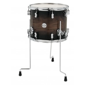 PDP Concept Series Maple Exotic Floor Tom, 12x14, Walnut to Charcoal Burst w/Chrome Hardware