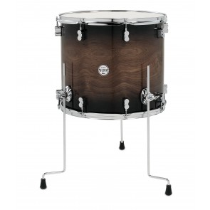 PDP Concept Series Maple Exotic Floor Tom, 14x16, Walnut to Charcoal Burst w/Chrome Hardware