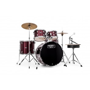Rebel 5 Pc SROComplete Set Up with Fast Size Toms Dark Red