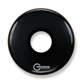 Aquarian 16'' Regulator w/ Center 7'' Hole Black Bass Drumhead
