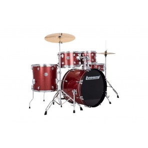 Ludwig Accent Drive Drum Set - Complete w/ Hardware and Cymbals - Red Sparkle - LC19514