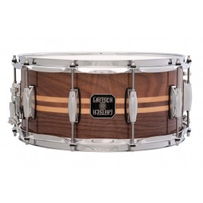 Gretsch 6.5X14 Walnut Shell Snare Drum With Two Maple Inlays