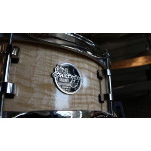 Doc Sweeney 4.75x14 Impact Series Stave Shell Snare drum in Natural Curly Maple