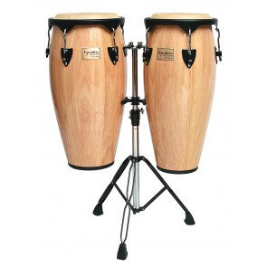 Tycoon Percussion 10 & 11 Supremo Series  Conga Black Hardware/Natural Finish Double Stand 2 Boxes