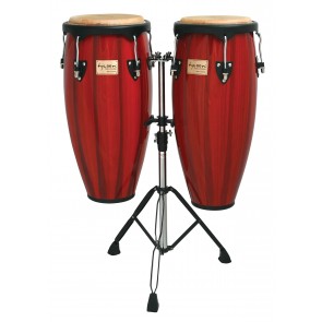 Tycoon Percussion 10 & 11 Congas Artist Hand Painted Series Brown Requinto Double Stand 2 Box Set